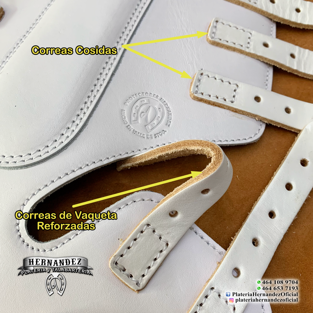 Protectores o Polainas Blancas tipo Campana de Hebillas