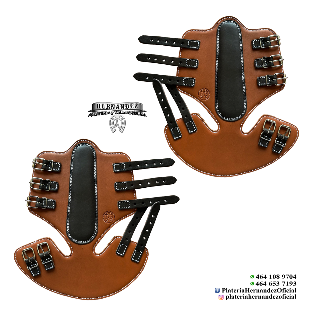 Protectores o Polainas Miel con Chocolate tipo Campana de Hebillas
