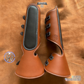 Protectores o Polainas Miel con Chocolate tipo Campana de Hebillas