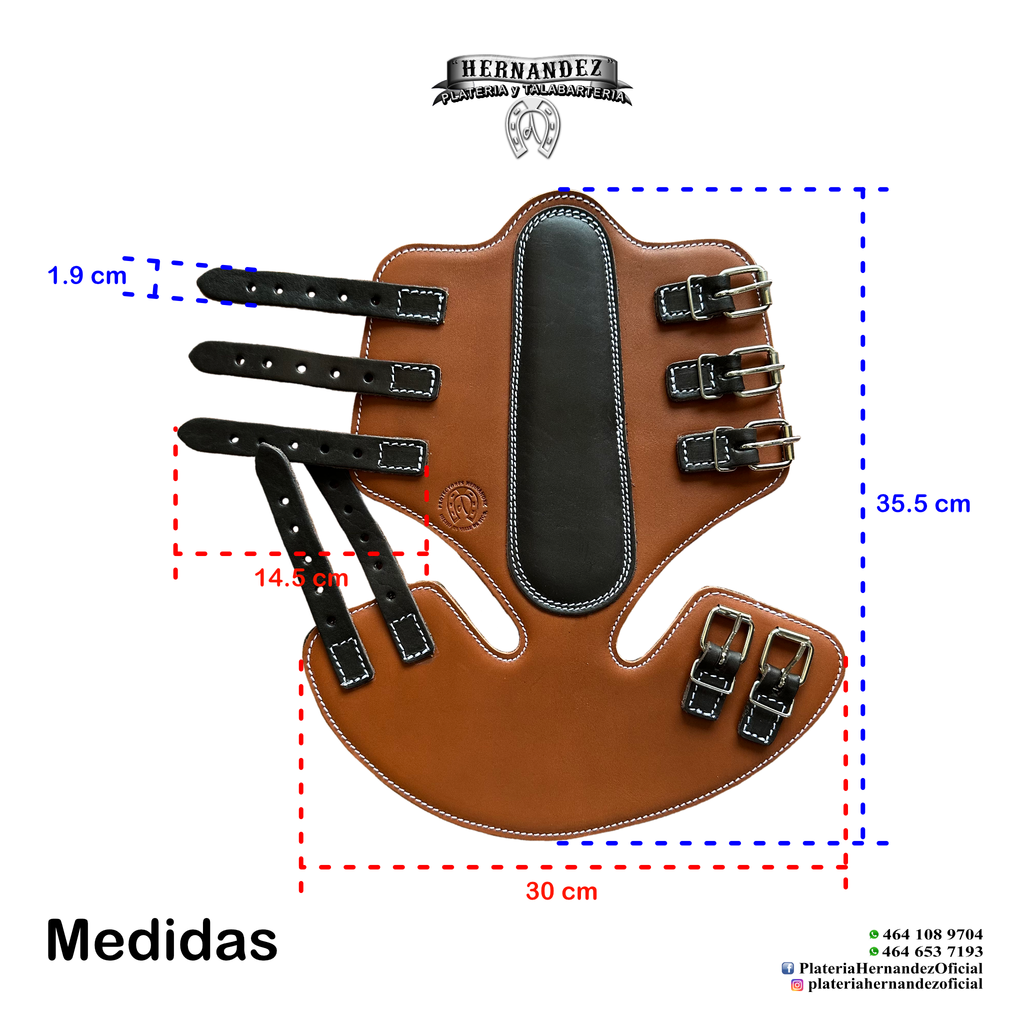Protectores o Polainas Miel con Chocolate tipo Campana de Hebillas